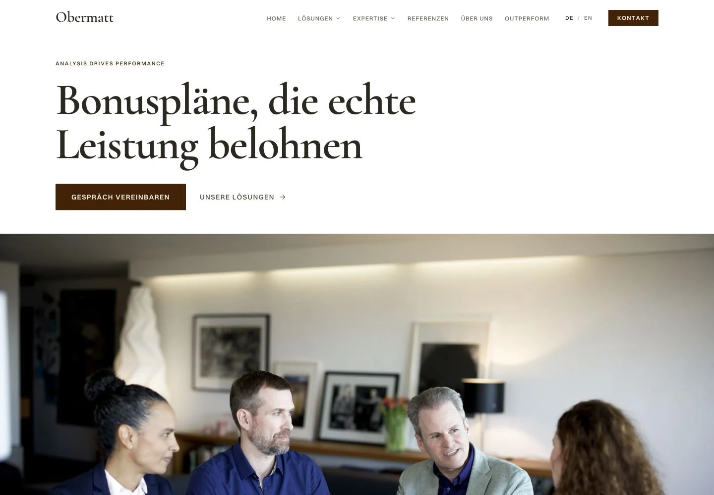 Obermatt desktop website