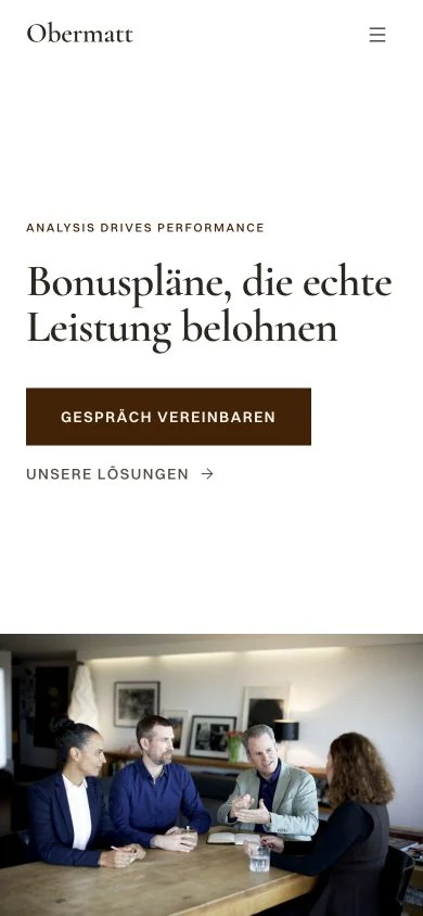 Obermatt mobile website
